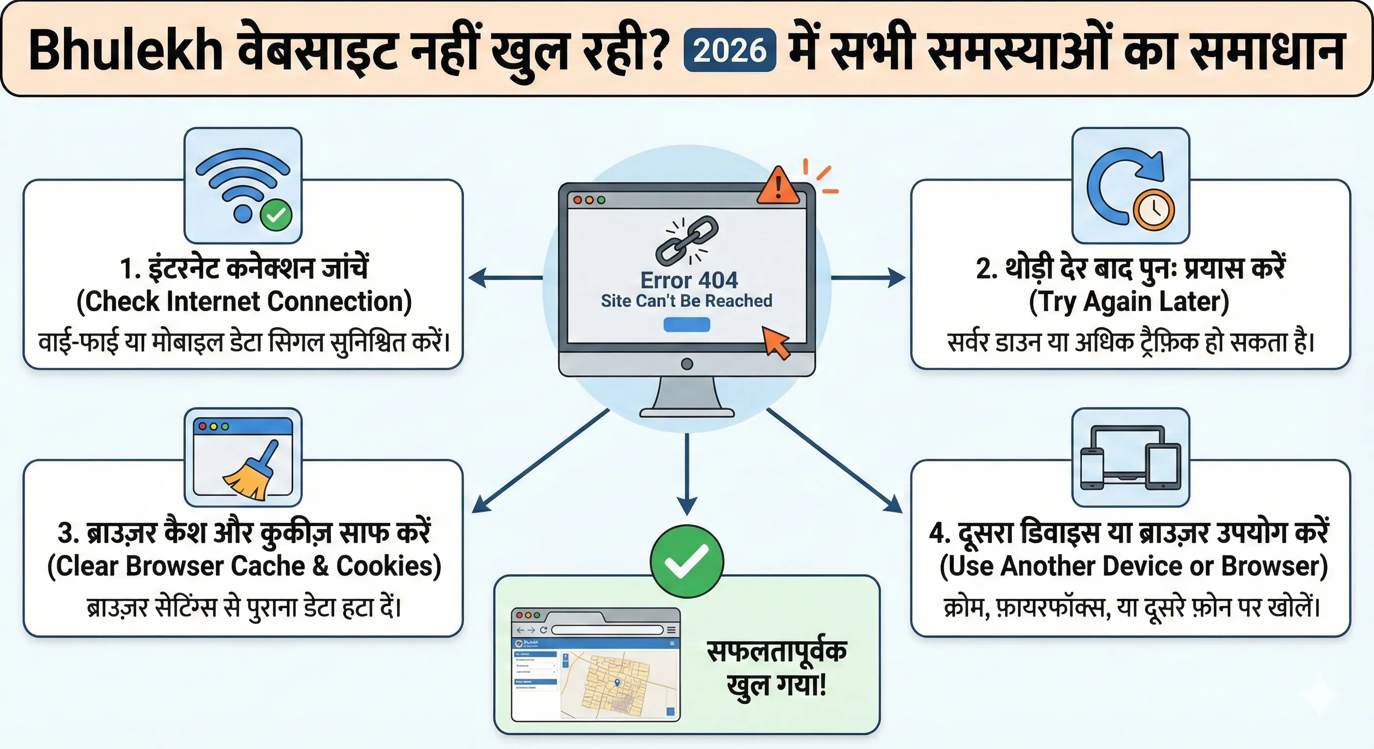 Bhulekh वेबसाइट नहीं खुल रही? 2026 में सभी समस्याओं का समाधान